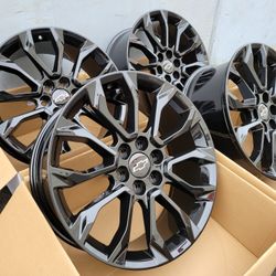 22" GM  wheels rims Gloss Black 22x9 +28mm offset 