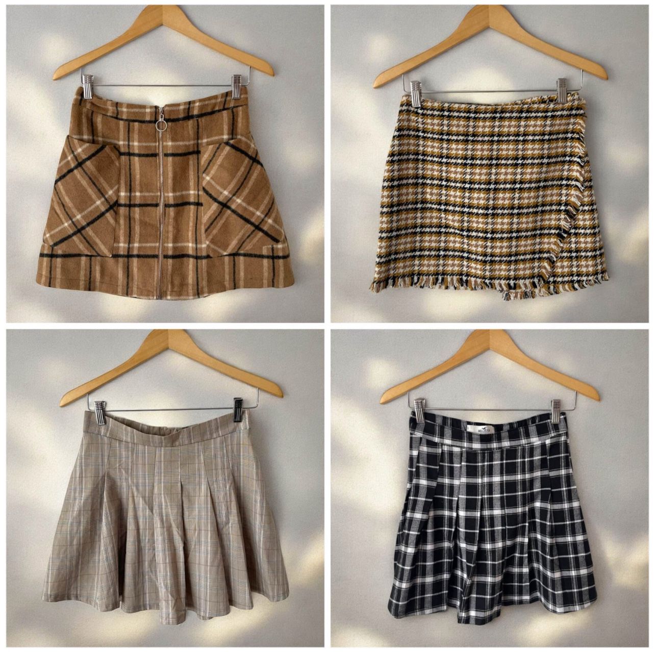 Beautiful fall skirts first one Medium all other are Small , FashionNova, Windsor, Hollister $25each