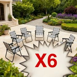 SET OF 6 Folding Web Chairs NEW!