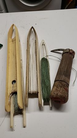 Gillnet web hanging needles . Seiner gear. Bristol bay picking classic hook