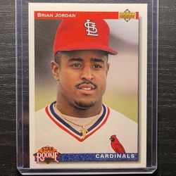 1992 Upper Deck Brian Jordan Rookie Baseball Card #3