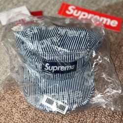 Supreme Denim Camp Cap (SS24) Stripe