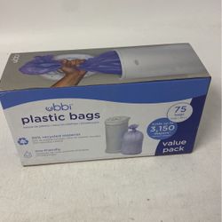 Ubbi Disposable Diaper Pail Plastic Bags, Value 75 Count (Pack of 1), Purple 