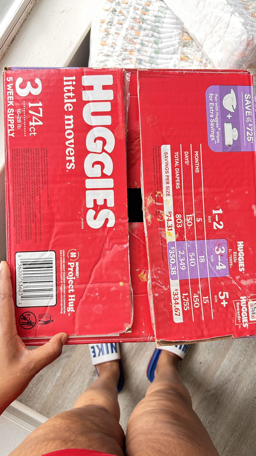 Huggies Little Movers diapers  size 3 …16-28lbs