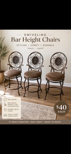 Swiveling bar height chairs