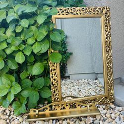 Gold Mirror And Shelf