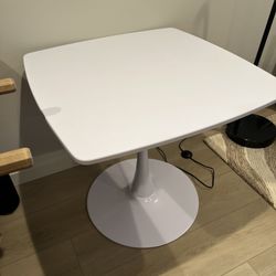 Small Square Pedestal Table - Mid Century Modern