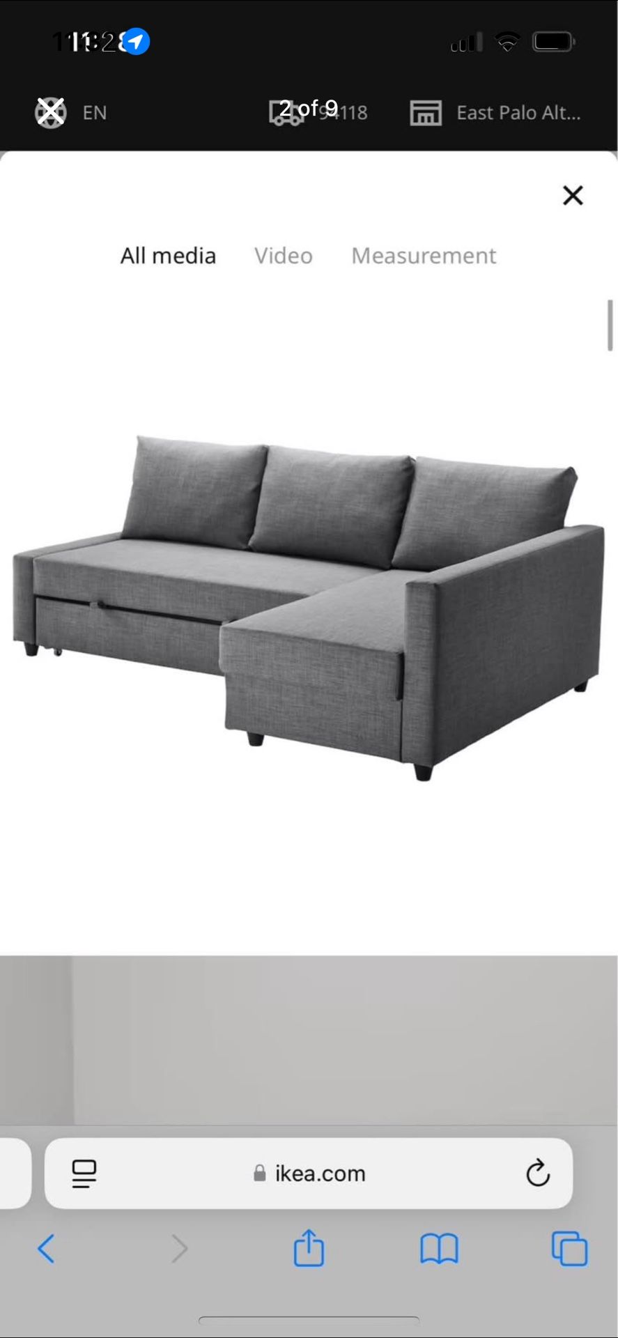 FRIHETEN 3 seat sleeper sectional w/storage