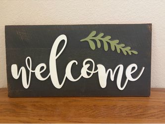 Farmhouse Style Rustic Wooden Welcome Sign
