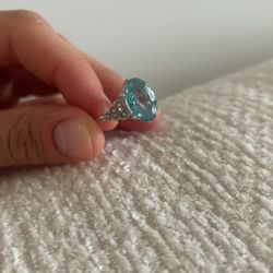 Aqua Diamond Fashion Ring 
