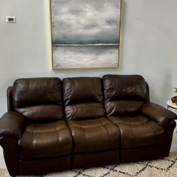 Leather Reclining Sofa Set