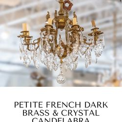 Vintage Brass & Real Crystal Chandelier
