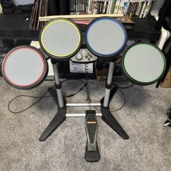 Harmonix Xbox 360 Rock Band Wired Drum Set with Stand Pro Foot Pedal