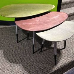 NEW! Nesting tables. Gold, silver, bronze metal tripod coffee

tables