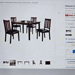 Dining Room Table With 4 Chairs In Factory Box
