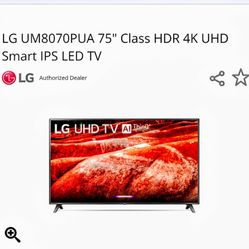 75 Inch  LG Web OS  4K  UHD
