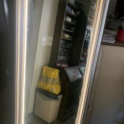 See Add Large Grey Mirror With Lights 