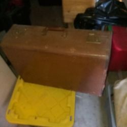 Vintage Leather Suitcase Only