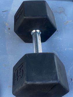 45 lb Rubber Hex Dumbbell tko
