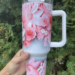 40oz Tumbler ,floral Cup