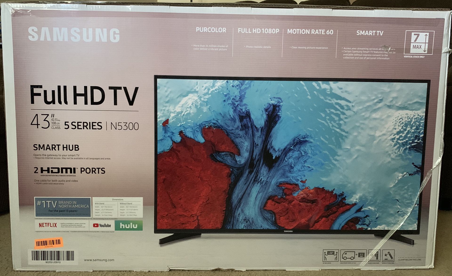 Brand New SAMSUNG 43" Class (1080P) HD Smart TV UN43N5300 (2019 Model)