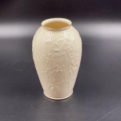 Lenox Iris Embossed Flowers Centennial 1(contact info removed) Vase Ivory With Gold Rim