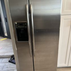 GE side-by-side stainless steel refrigerator