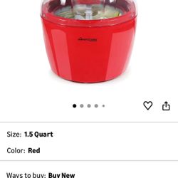Americana 1.5-Qt Electric Ice Cream Maker Red