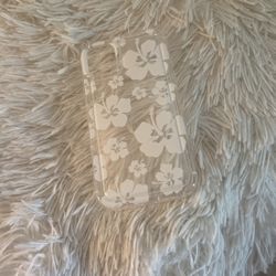 iPhone 13 Pro Max Clear Hibiscus Case