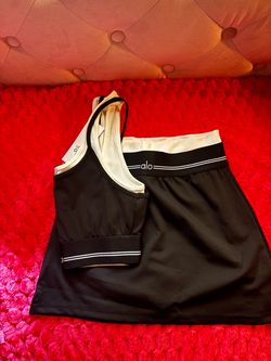 Alo Yoga Black Sports Bra and Skirt Set
