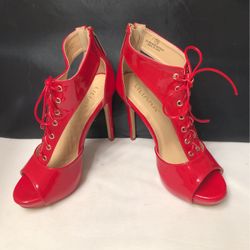 Liliana Red Lace Up Sexy 5” Heels