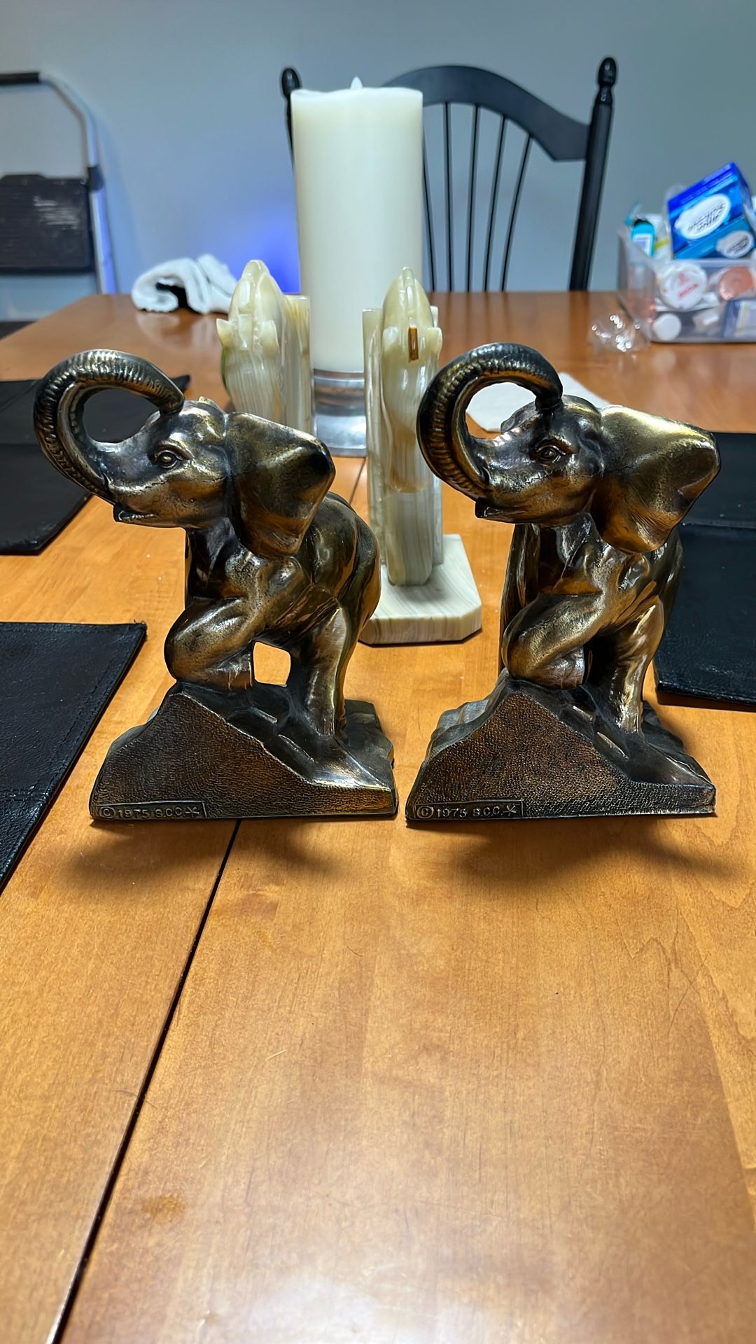 Antique Elephant Bookends