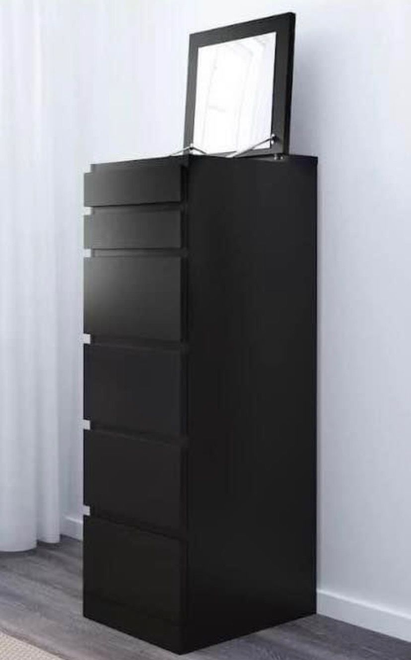 Ikea Malm 6-Drawer Jewelry/Lingerie Chest Dresser with Mirror - Delivery For A Fee - See My Items 😀