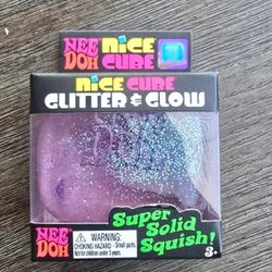 NeeDoh Nice Cube Glitter & Glow Pink New in Box Squishy Fidget Toy