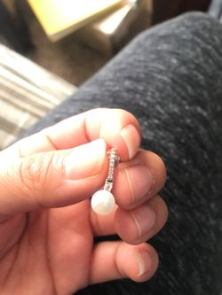 Diamond pearl earrings