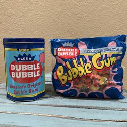 Vintage Octagonal Fleer Double Bubble Tin 