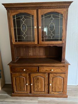 Solid Oak Vintage Hutch