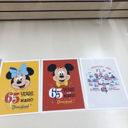 Disney 65th Anniversary Lithographs ( 3 Posters)