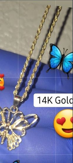 Gold Rope Chain + Gold Butterfly Pendant ✨️✨️