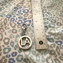 New Silver Color GUESS Bag Charm for Purse, Key Ring Keychain Clasp