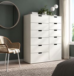 White 11 Drawer Double Dresser