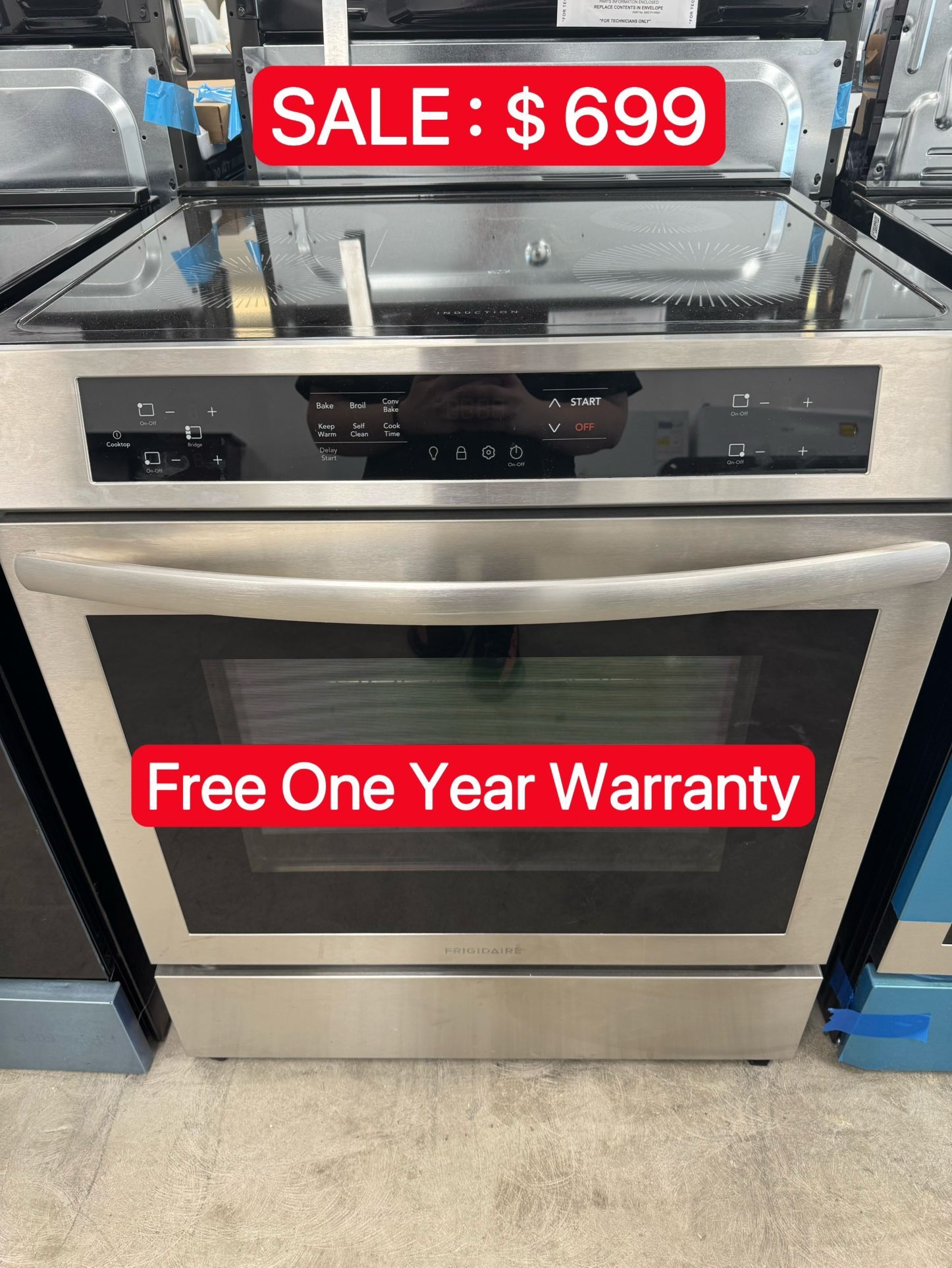 Frigidaire Induction Range/ Convection with Self-Cleaning Free One Year Warranty