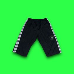 Vintage adidas 3 stripe capris track pants black mens 2XL 