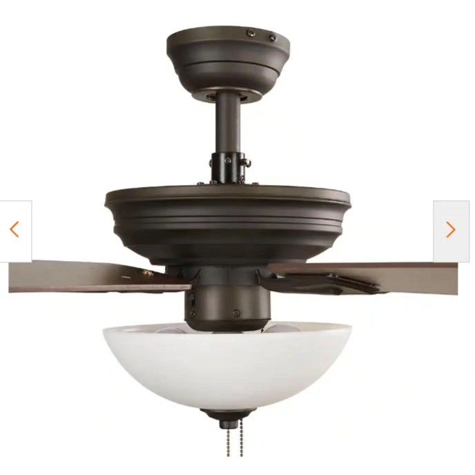 44" Ceiling Fans In Oiled Rubbed Bronze Finished