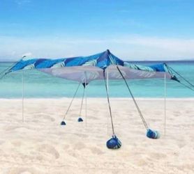Aohanoi Beach Canopy Tent Sun Shade, Beach Tent, Windproof Beach Canopy, Beach Shade (4-7 People), Stability Upgraded Beach Shelter, UPF 50+ Portable