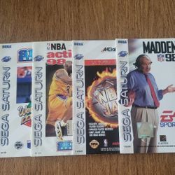 Sega Saturn manuals: NBA action 98, NBA JAM T.E., MADDEN 98, SEGA SPORTS