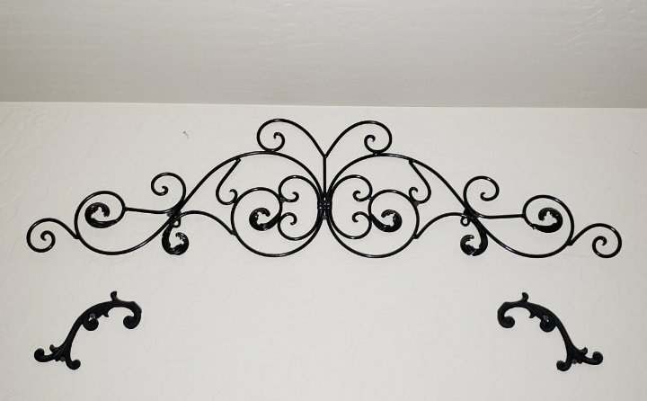 X3 BLACK METAL CAST IRON FILIGREE SCROLL VICTORIAN GOTHIC GOTH OVER THE DOOR ACCENT WALL DECOR