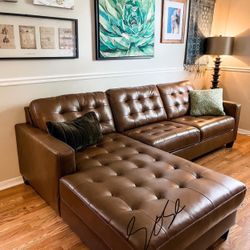 💥 Genuine Top Grain Brown Leather Huge Couch Sectional 💥 In Stock ✅ Brand New 🌟 Fastest Delivery 👍