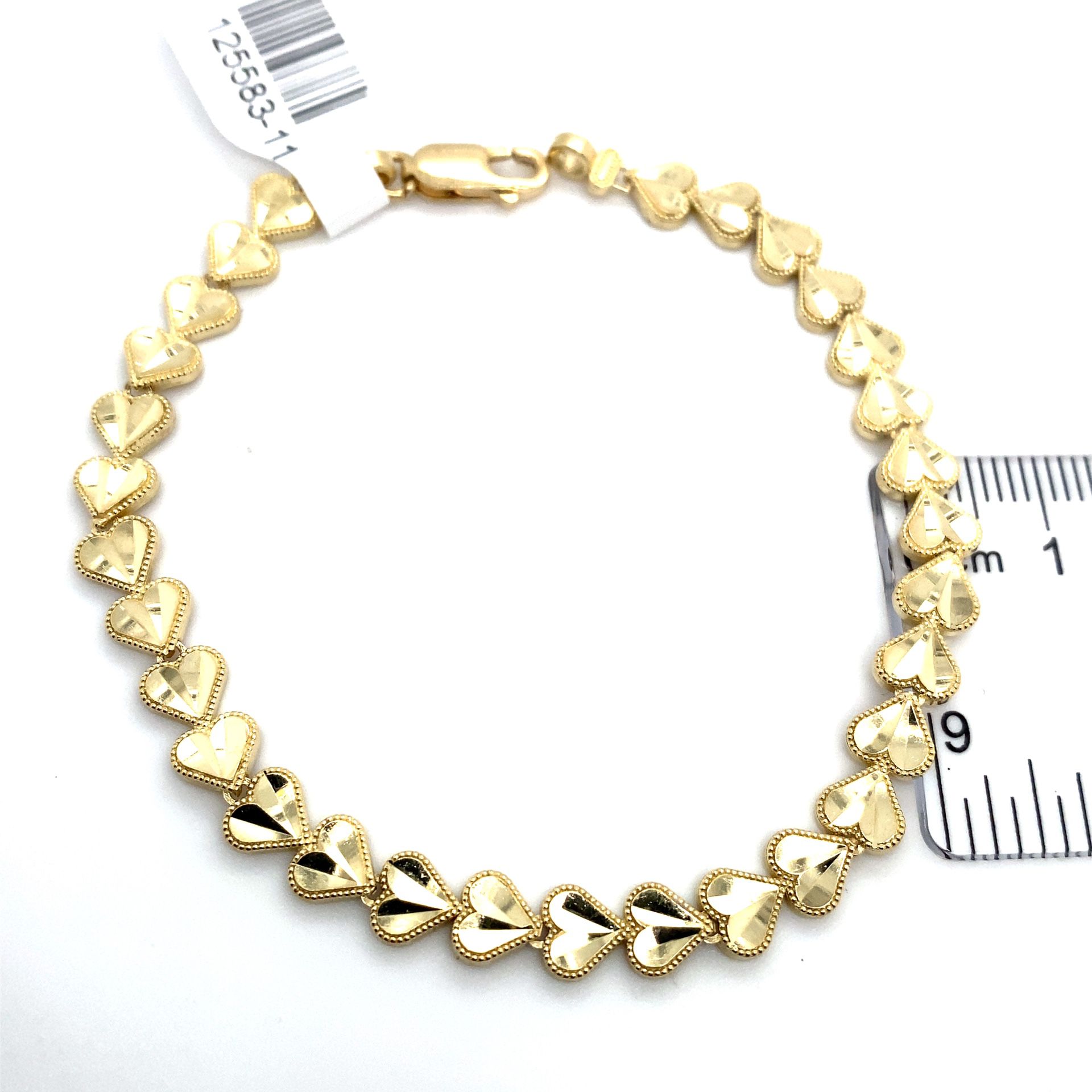 10k Gold Hearts Bracelet 6g 7 1/2” 125583 11
