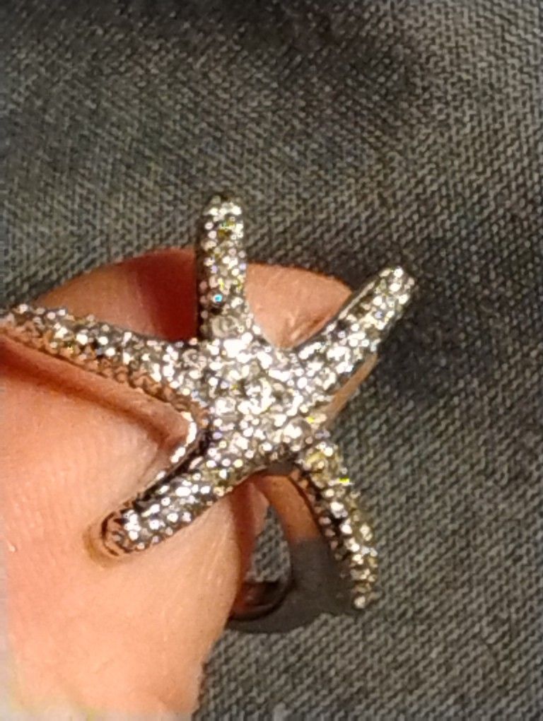 18k White Gold Starfish Pavé Ring